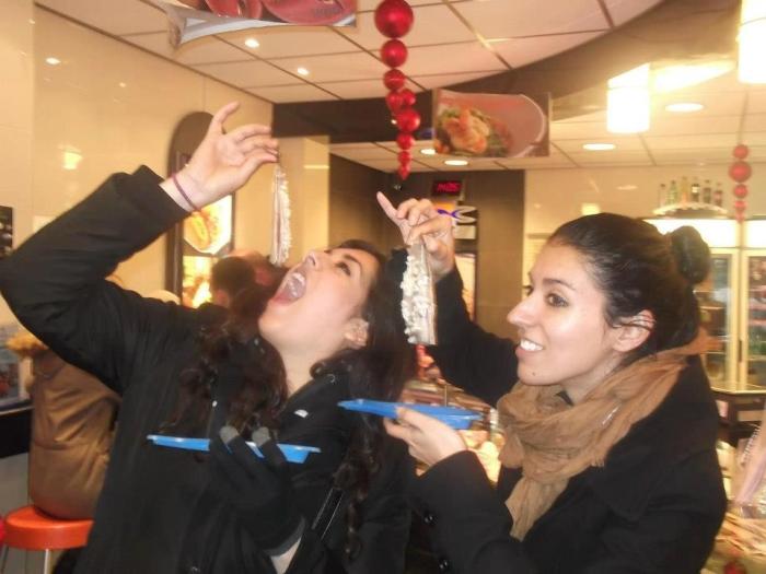 The traditional way to eat raw herring in Holland.