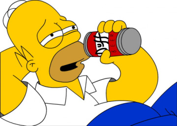 Homer Simpson from TV-hit The Simpsons; always in for beer and drunken mayhem.