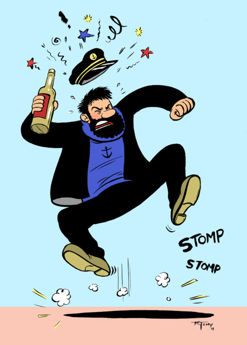 Captain Haddock from the comic book Tintin; known for his alcohol abuse and colorful tirades when he gets mad.