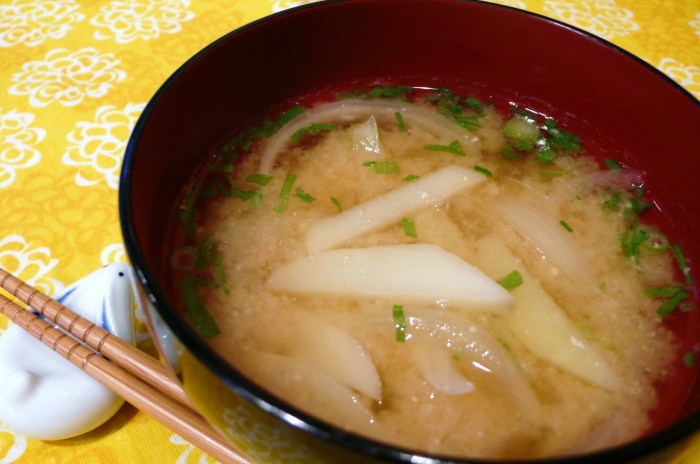 Misoshiru or miso soup.