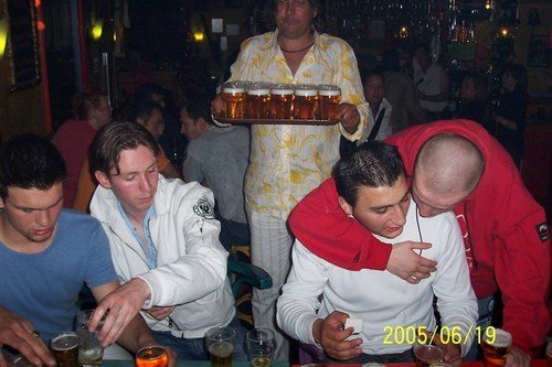 The waiter is bringing 100 beers. The start of an epic birthday.