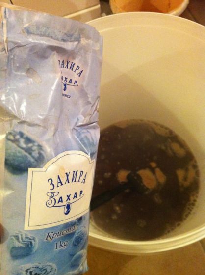 "Add sugar depending on the beer you're making."