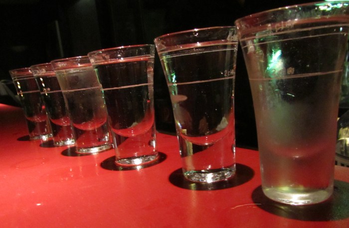 A key element to every good night: shots at the bar.