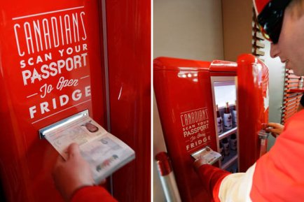 The Canadian beer machine in Sochi.