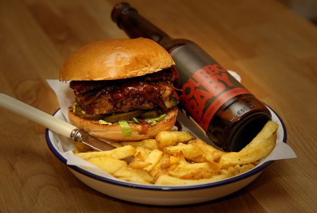 The brewburger comes of course with a beer. Now that's what we call a happy meal.