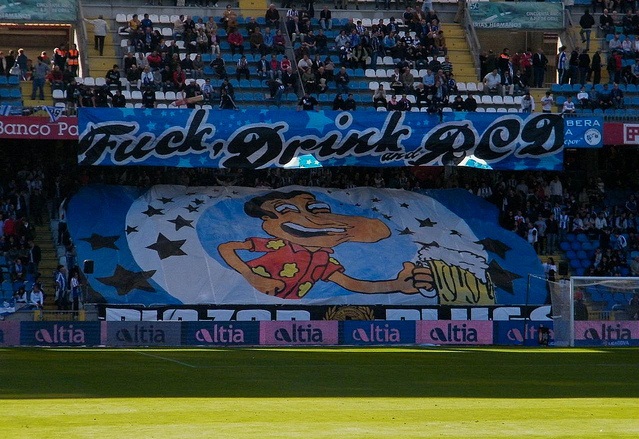 Fans of Deportivo la Coruna (Spain) really outdid themselves with this tifo. The text basically says it all.