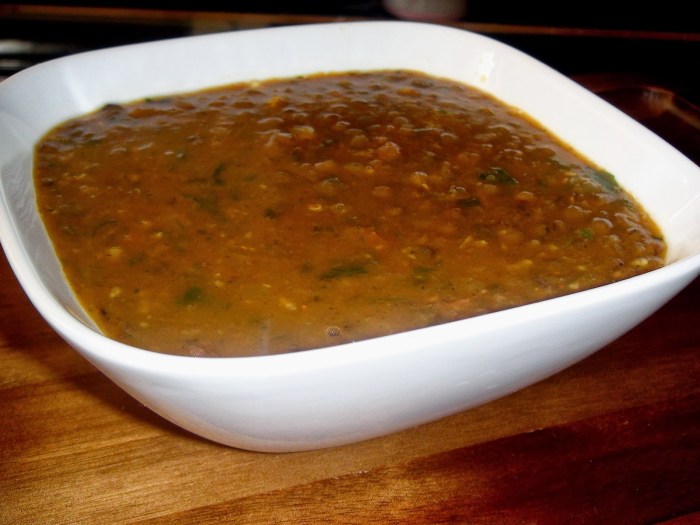 Palak masoor dal.