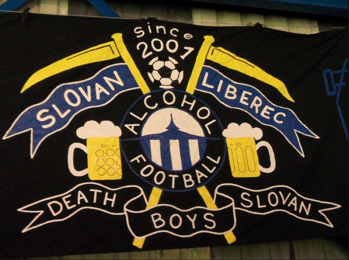 The fans of Czech club Slovan Liberec made this wonderful flag.