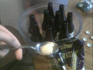 Add a little sugar before putting the cap on the bottle. Half of this spoon is enough for one bottle.