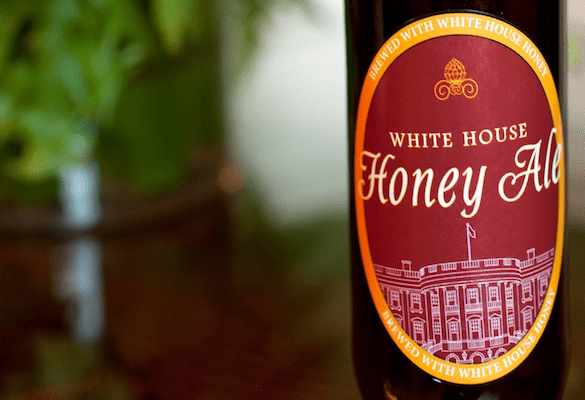 A bottle of homebrew beer from the White House.
